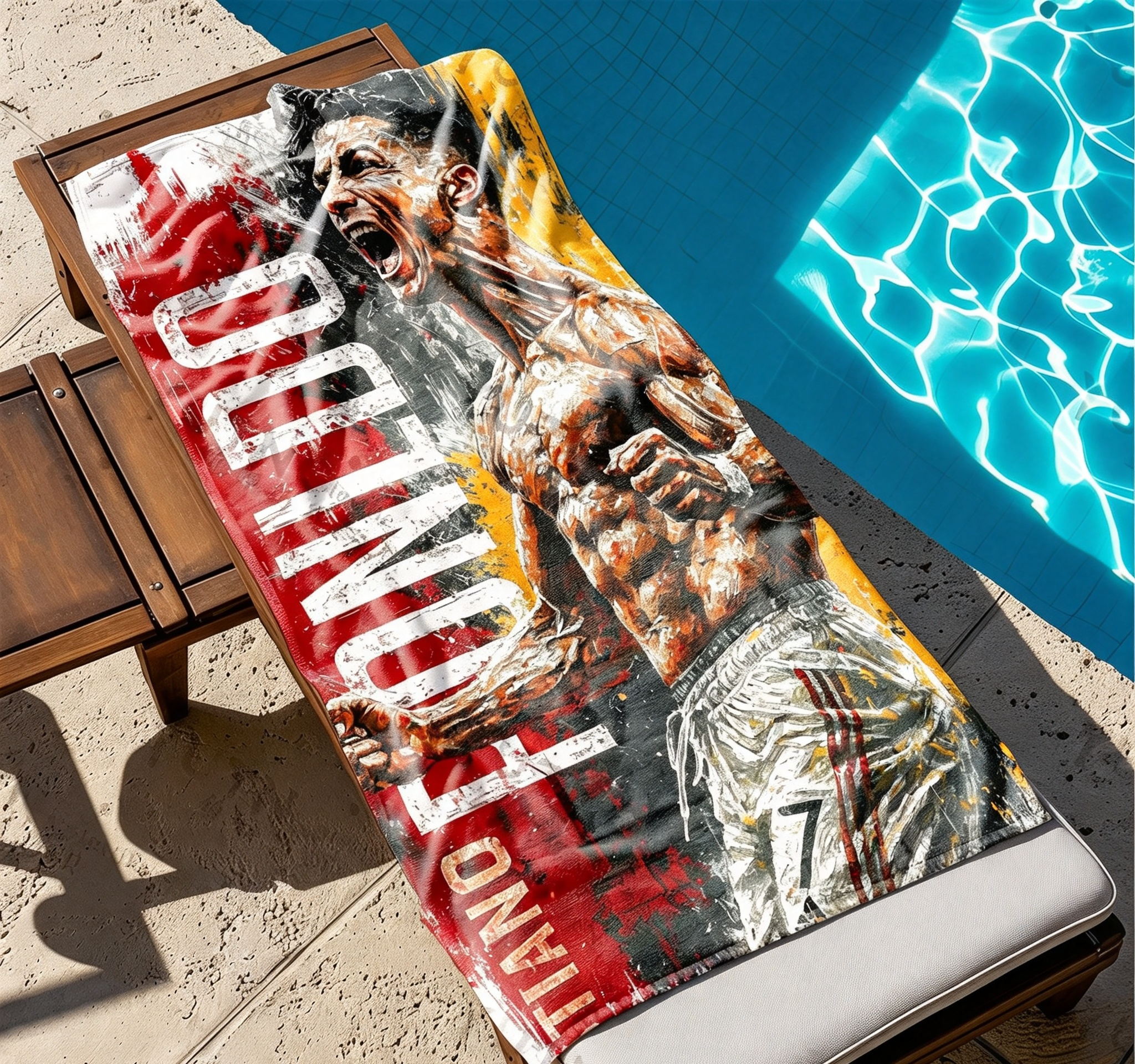 Cristiano Ronaldo (CR7) Signature Beach Towel—Microfiber Soccer Bath Towel