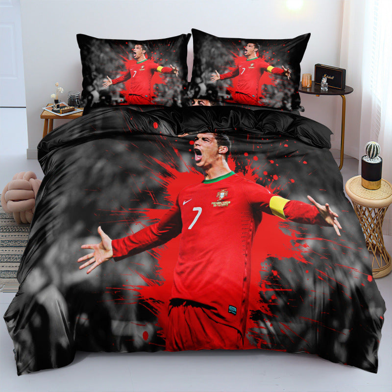 Cristiano Ronaldo 3D Digital Print Bedding Set (3-Piece)