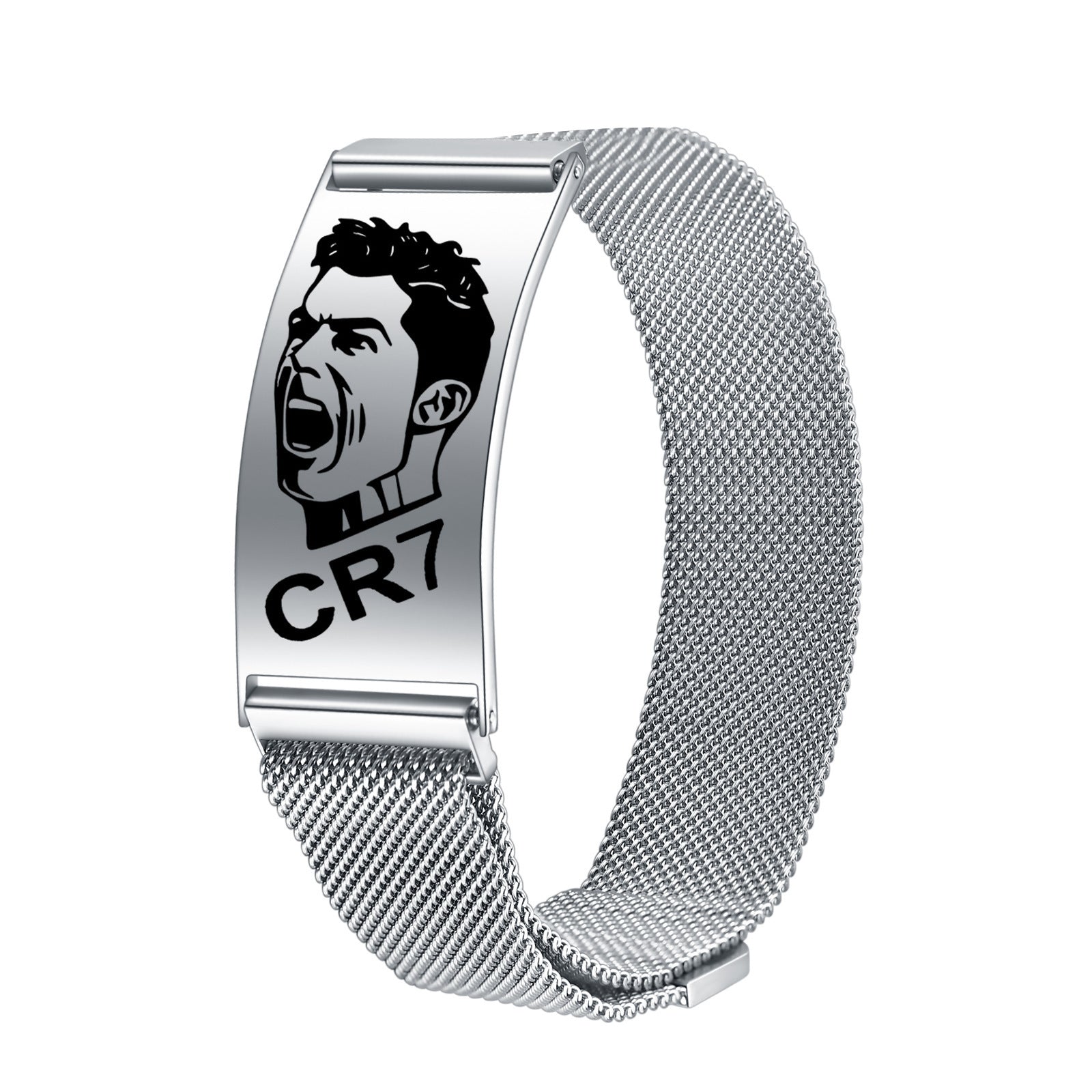 CR7 Fan Commemorative Bracelet: Stainless Steel Magnetic Adjustable Strap Bracelet