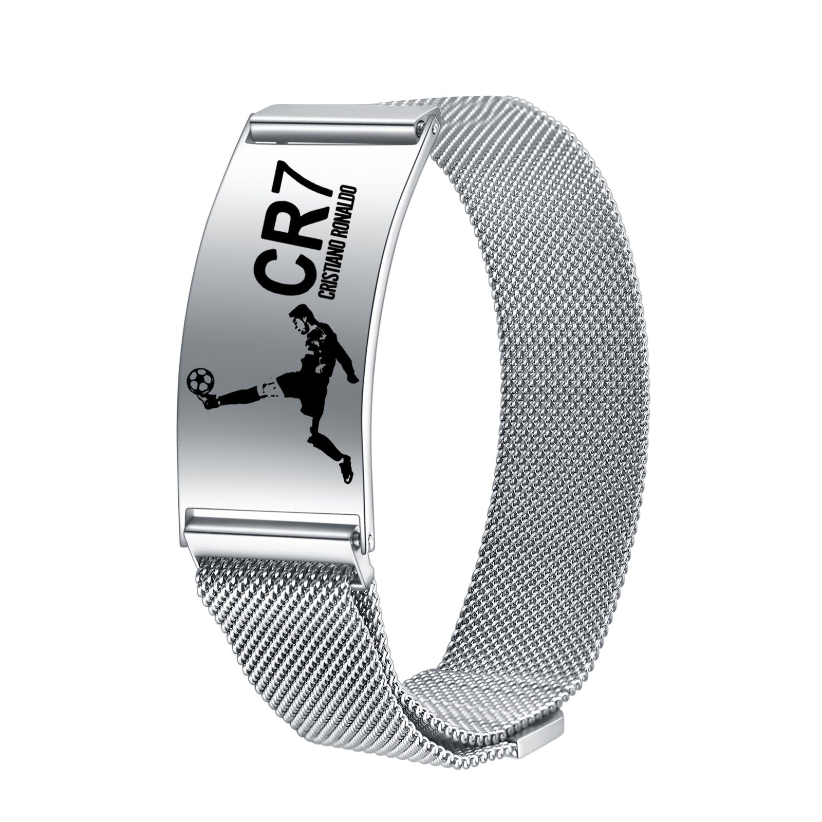 CR7 Fan Commemorative Bracelet: Stainless Steel Magnetic Adjustable Strap Bracelet