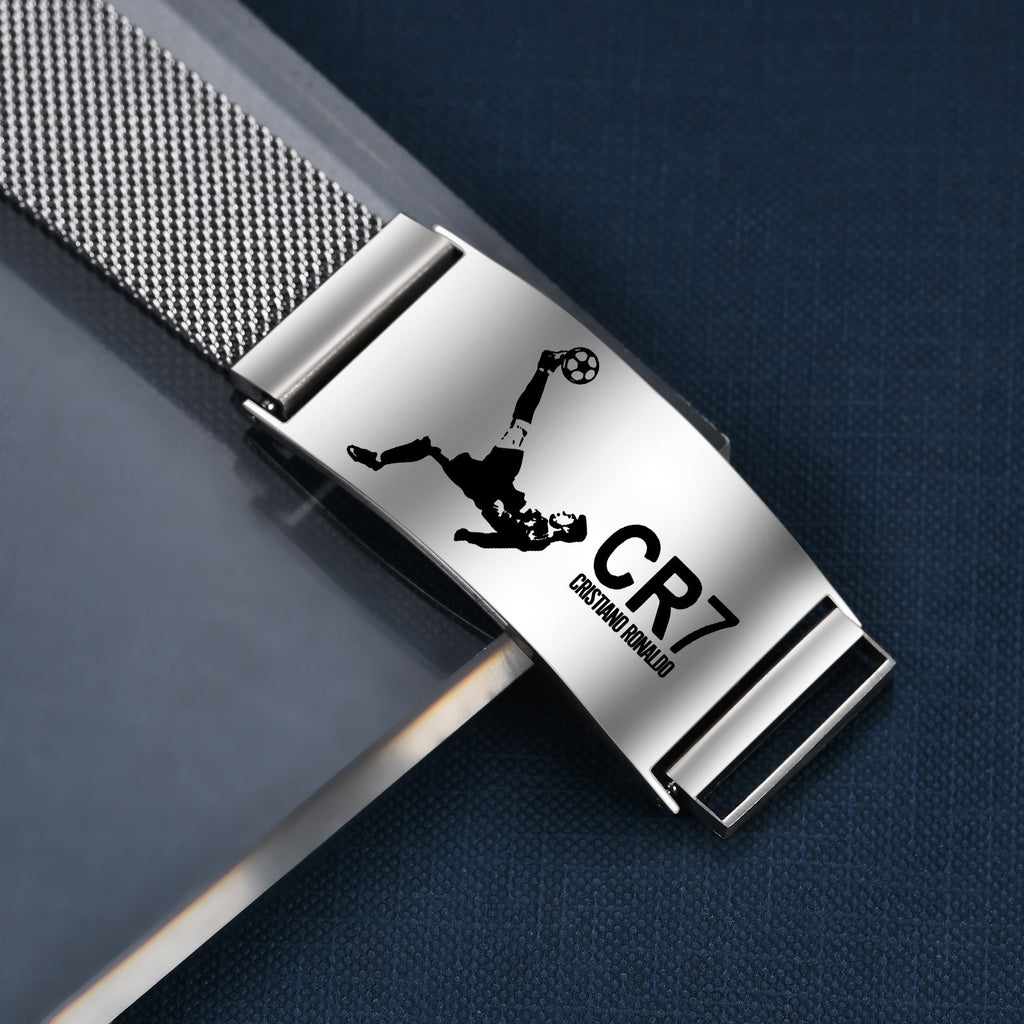 CR7 Fan Commemorative Bracelet: Stainless Steel Magnetic Adjustable Strap Bracelet