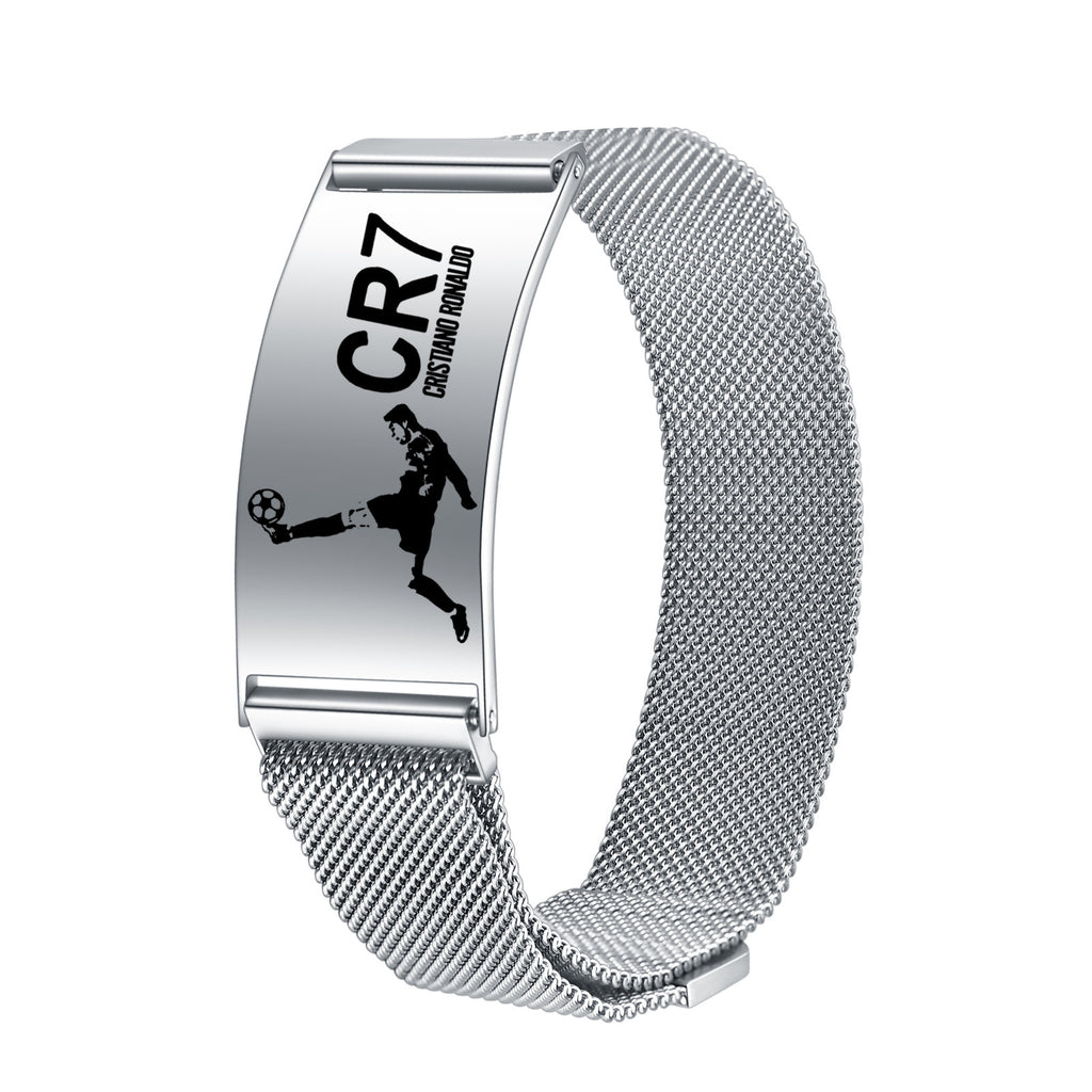 CR7 Fan Commemorative Bracelet: Stainless Steel Magnetic Adjustable Strap Bracelet