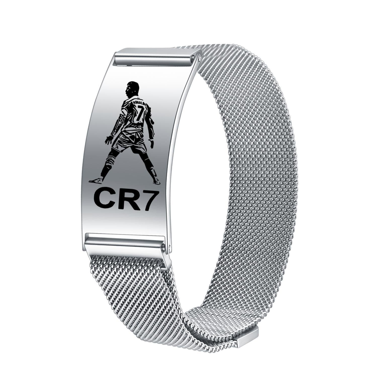 CR7 Fan Commemorative Bracelet: Stainless Steel Magnetic Adjustable Strap Bracelet