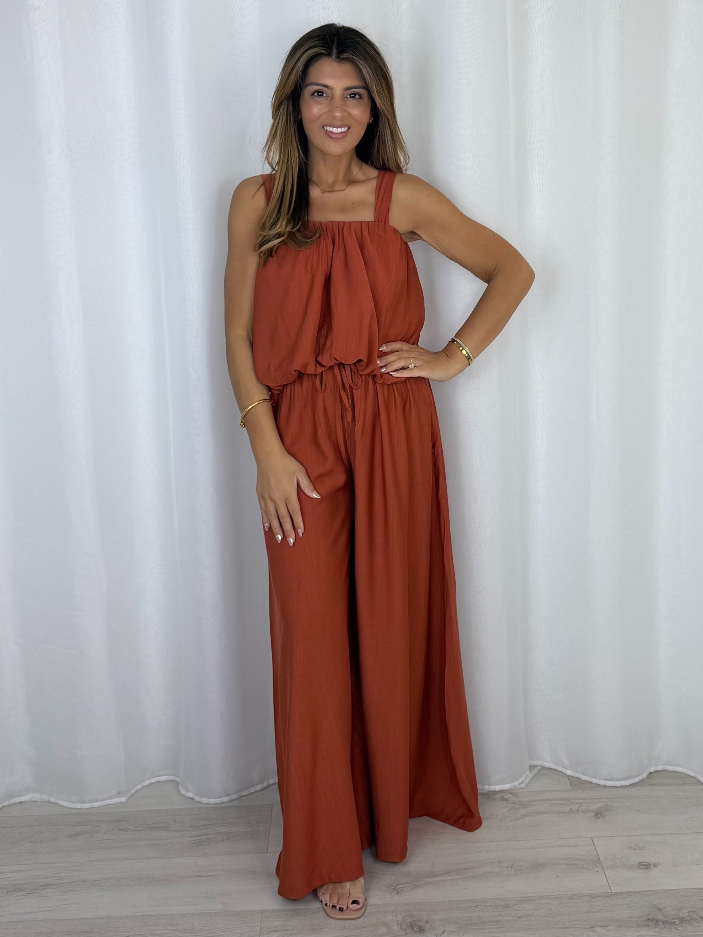 Balloon Style Thick Strap Top And Gathered Trouser Co-Ord (10 Colours)
