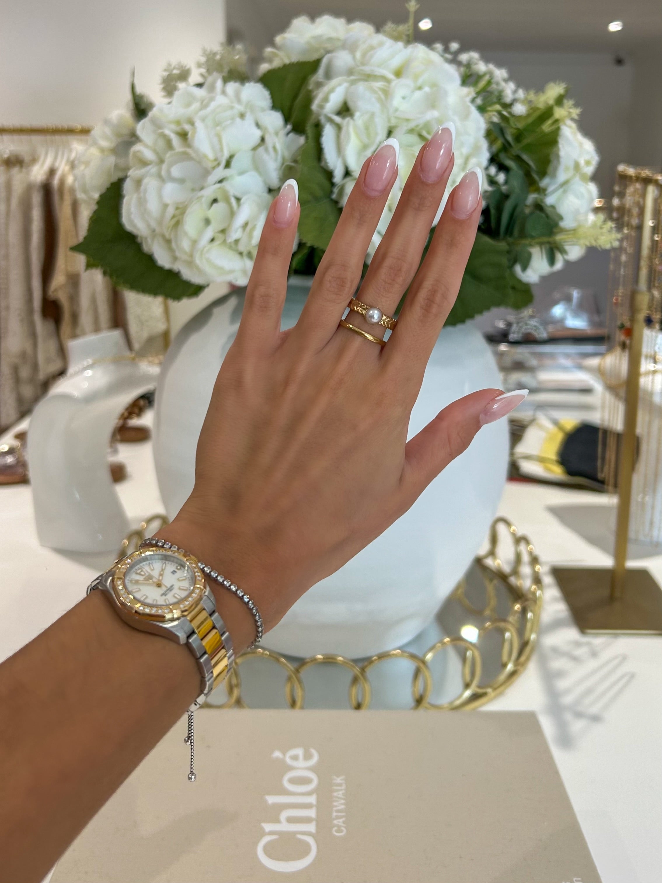 Gold Pearl Ring (19 Styles)