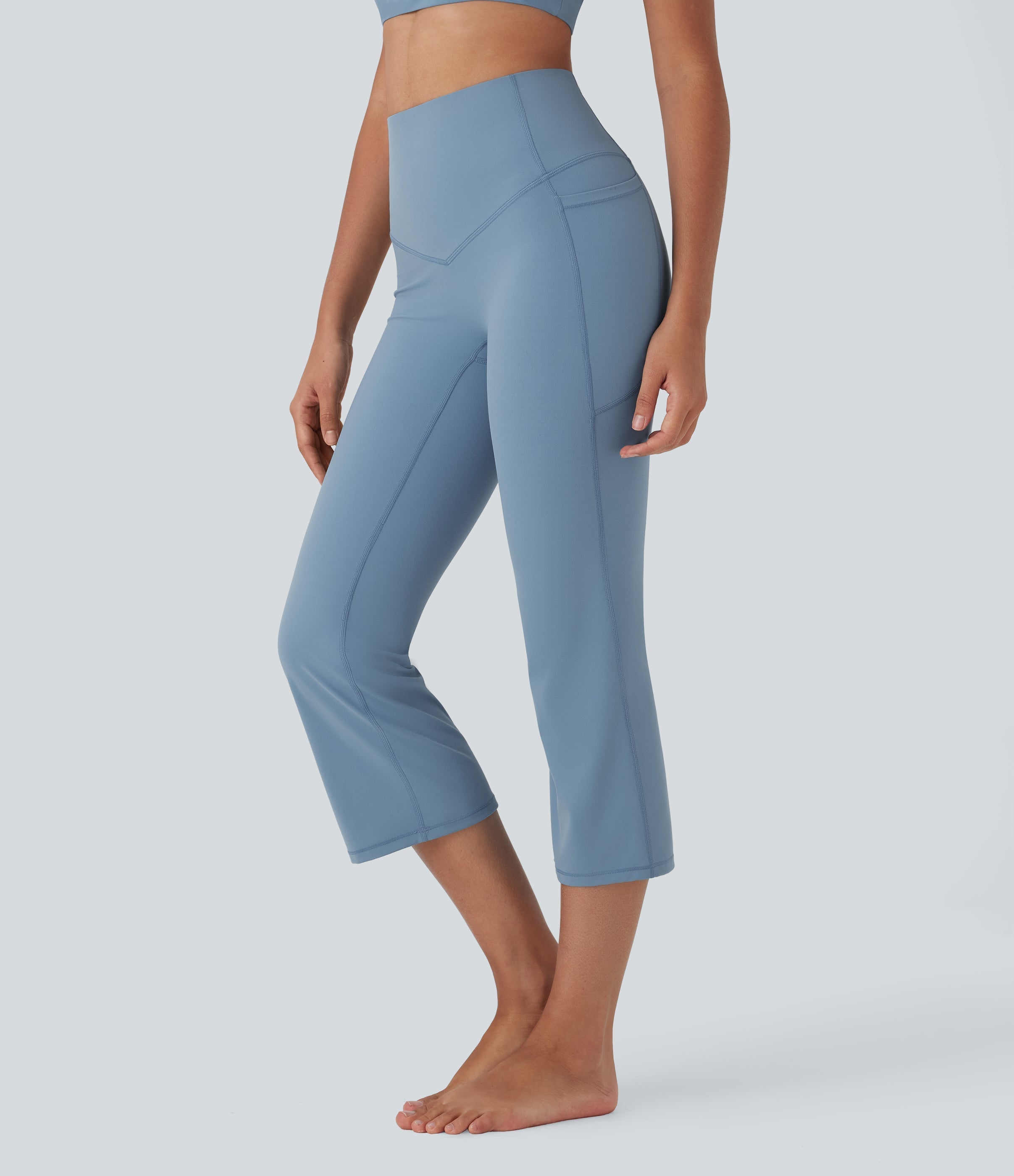 UltraSculptTM SoCinched High Waisted Tummy Control Cropped Yoga Bootcut Leggings with Pockets