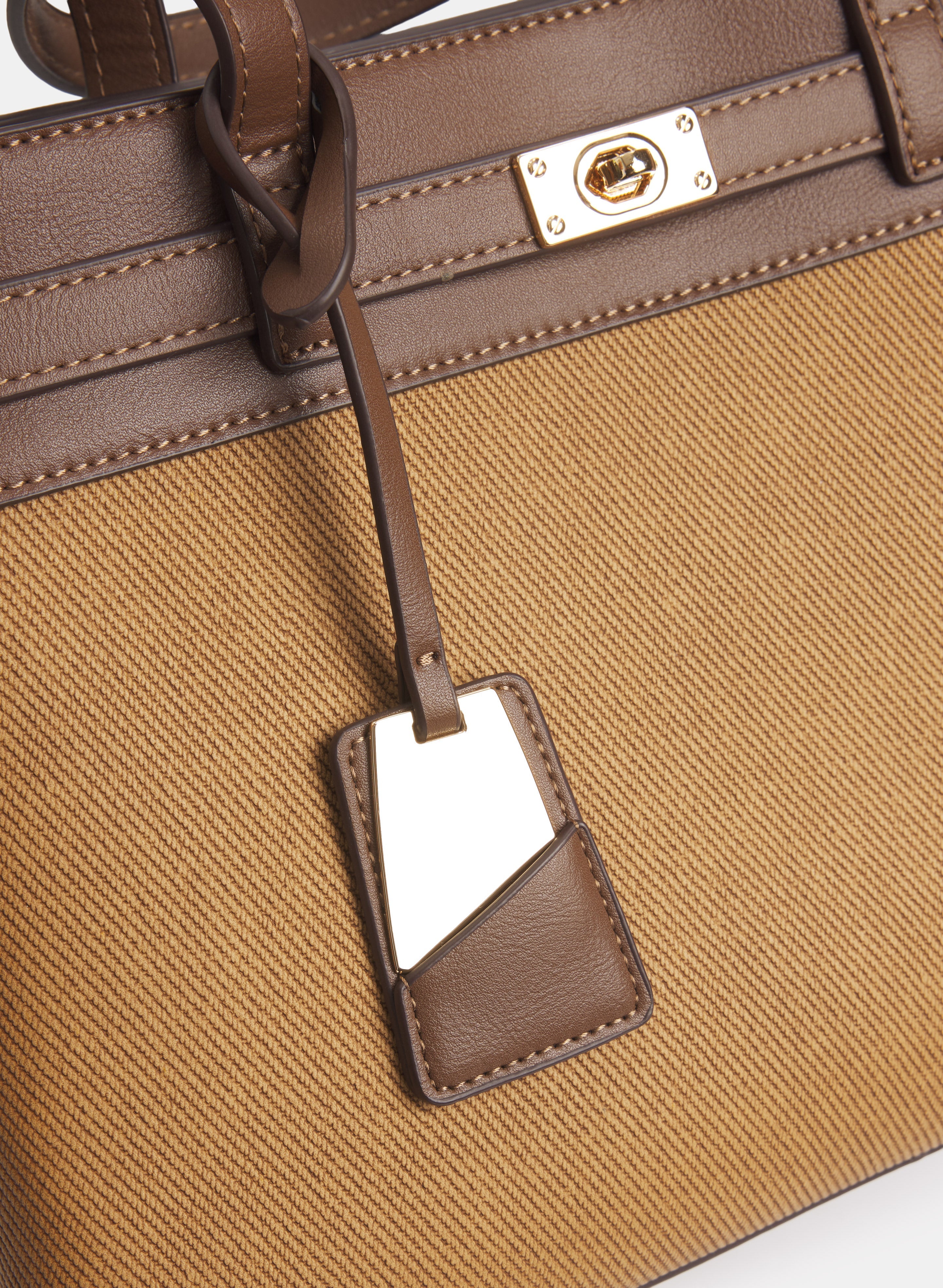 Rectangular Two-Tone Handbag