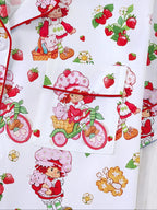 Women's Strawberry Cartoon Print Sleepwear Loungewear Set