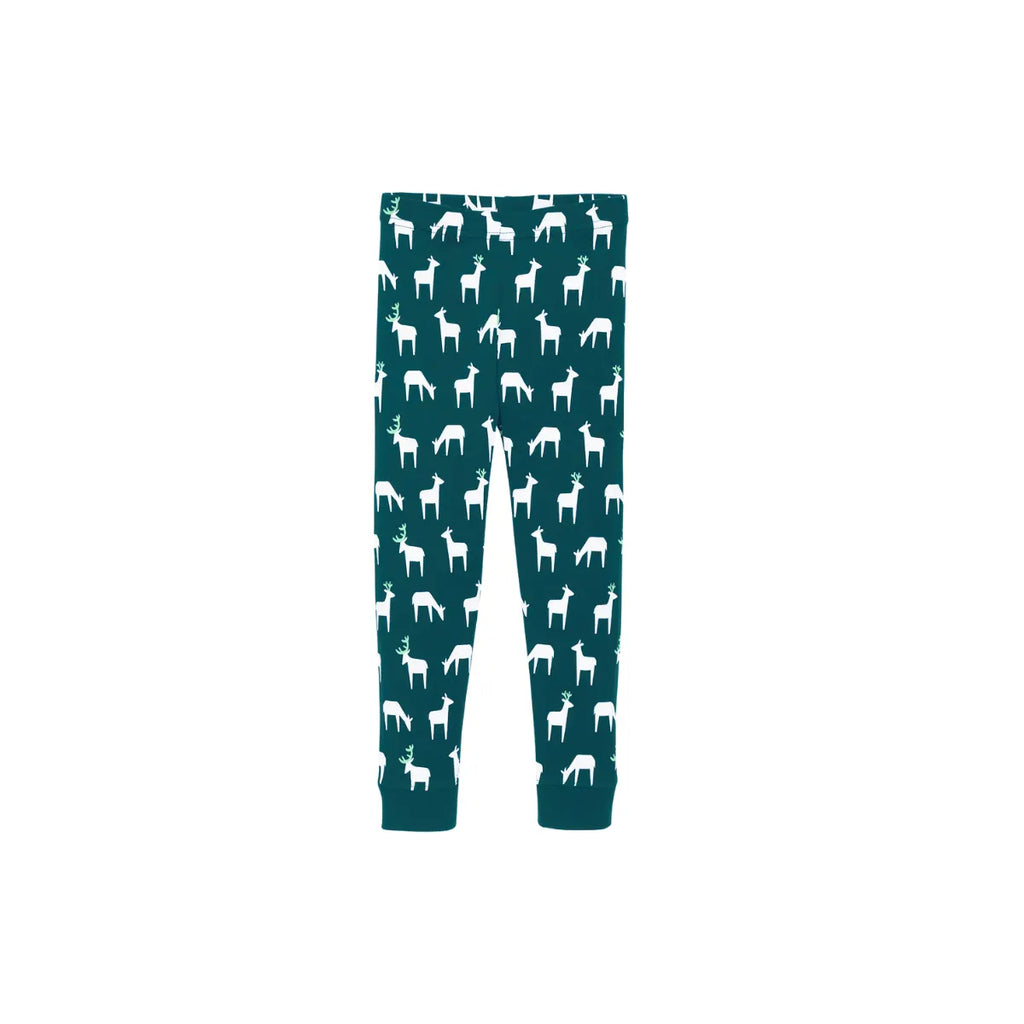 Christmas Family Matching Pajamas-Dark Green&Deer Patterned Pjs Set with “Dear Santa They Are The Naughty Ones” Letter Print