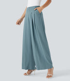 BreezefulTM Mid Rise Wide Leg Quick Dry Work Pants with Pockets