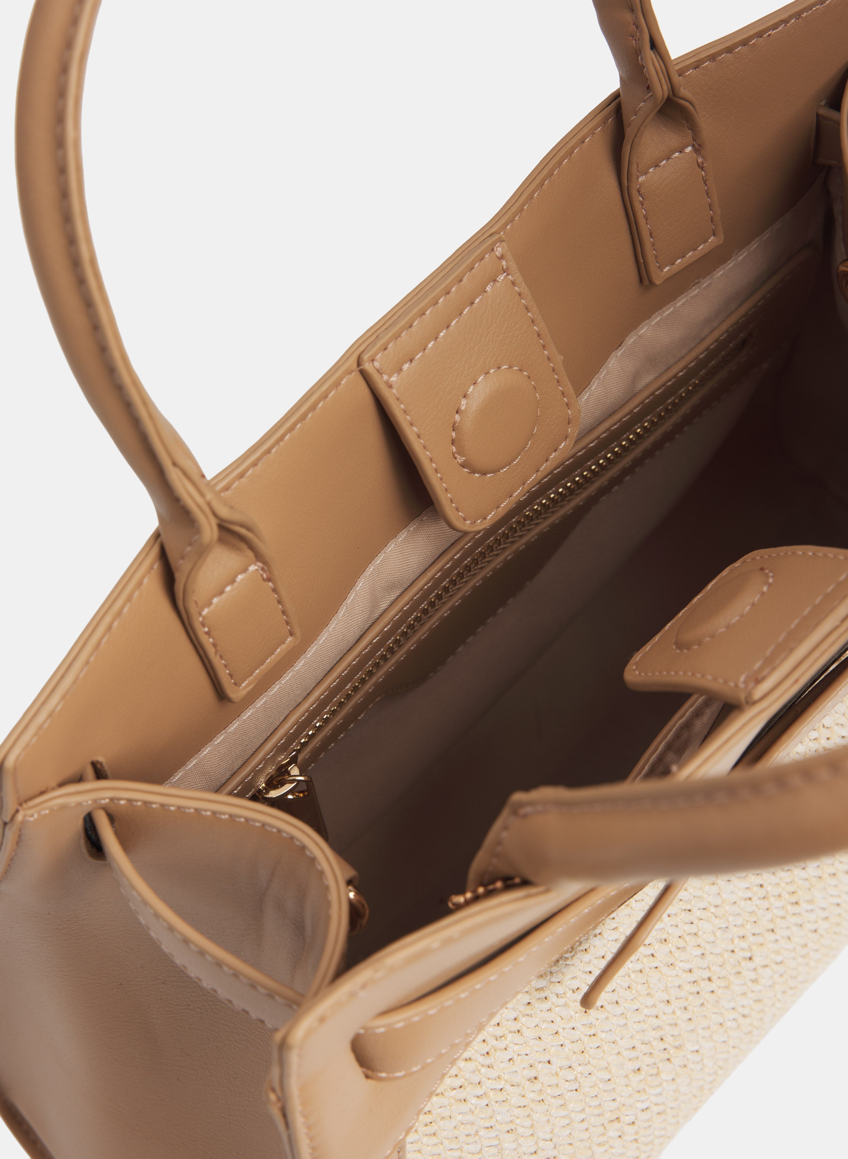 Straw Front Handbag