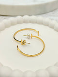 Gold T-Bar Hoop Earrings