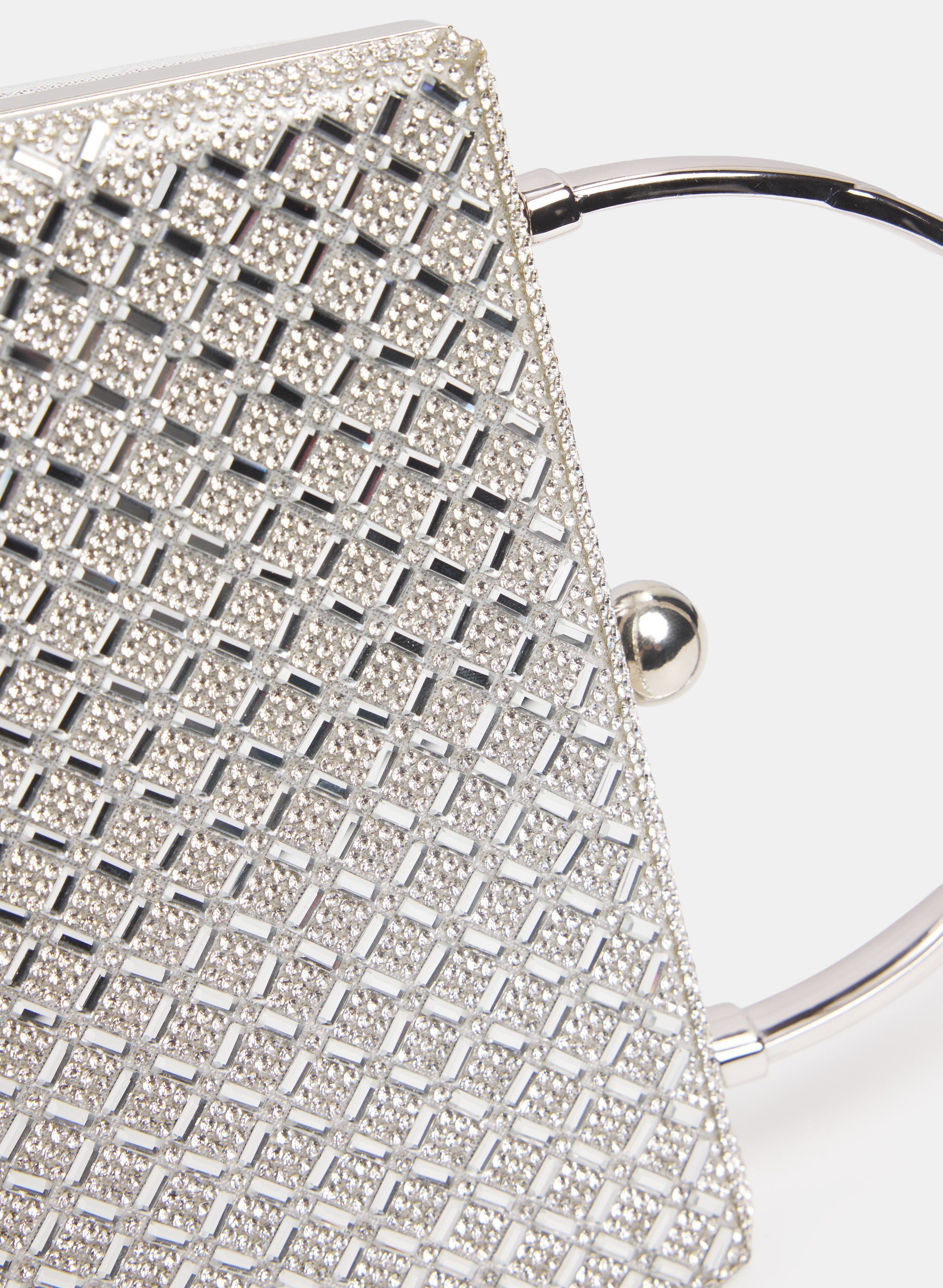 Crystal Embellished Box Clutch