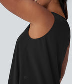 BreezefulTM V Neck Sleeveless Layered Flowy Quick Dry Midi Casual Dress