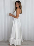 Crochet Top Cross Over Straps Maxi Dress (2 Colours)