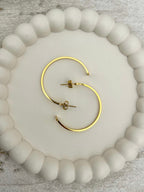 Gold T-Bar Hoop Earrings