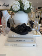 Triple Strap Gold Buckle Sandal (3 Colours)