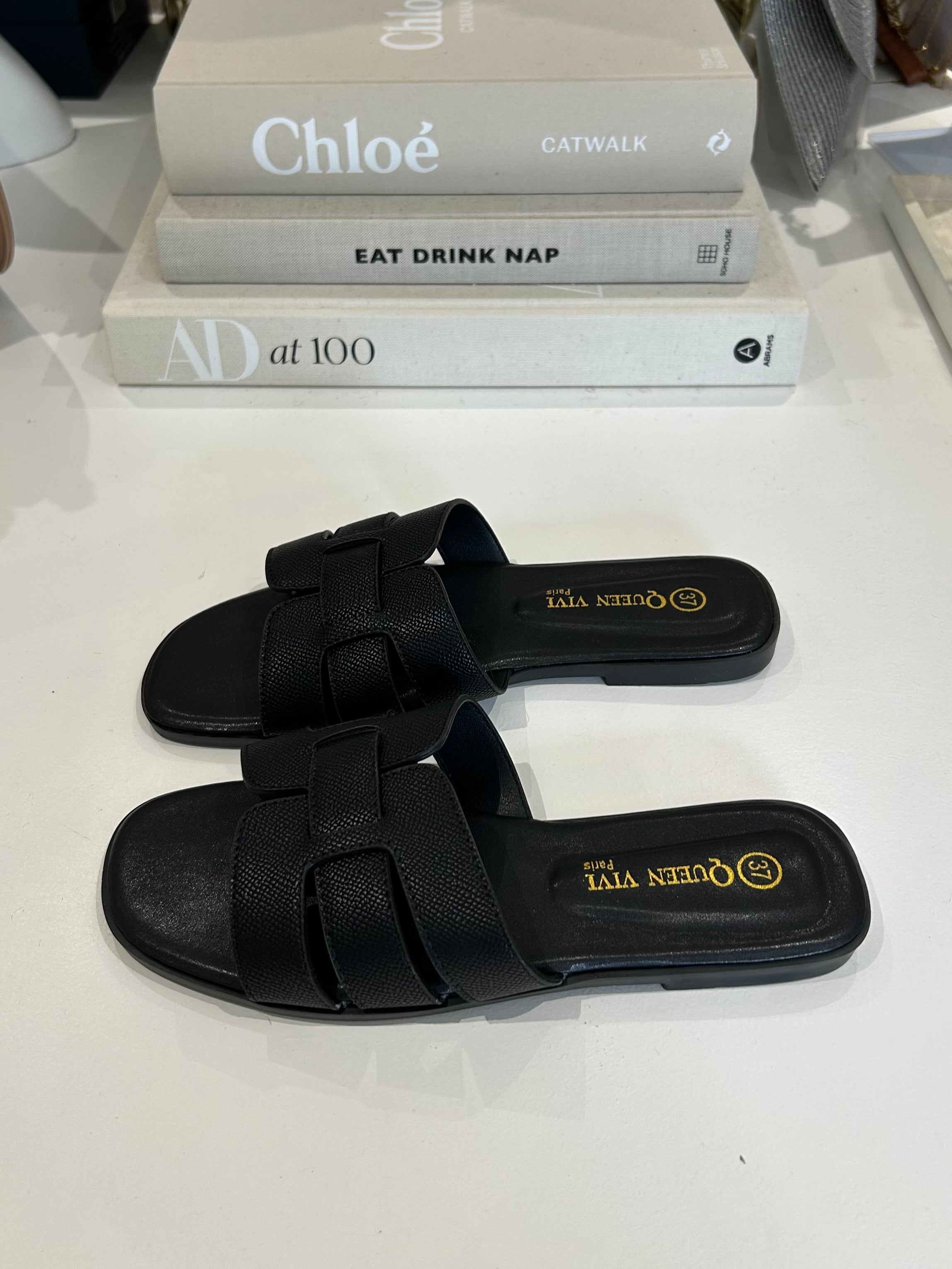 Faux Leather Sliders (2 Colours)