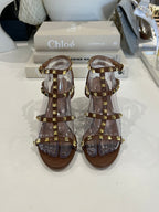 Gold Studded Block Heel Sandal (3 Colours)