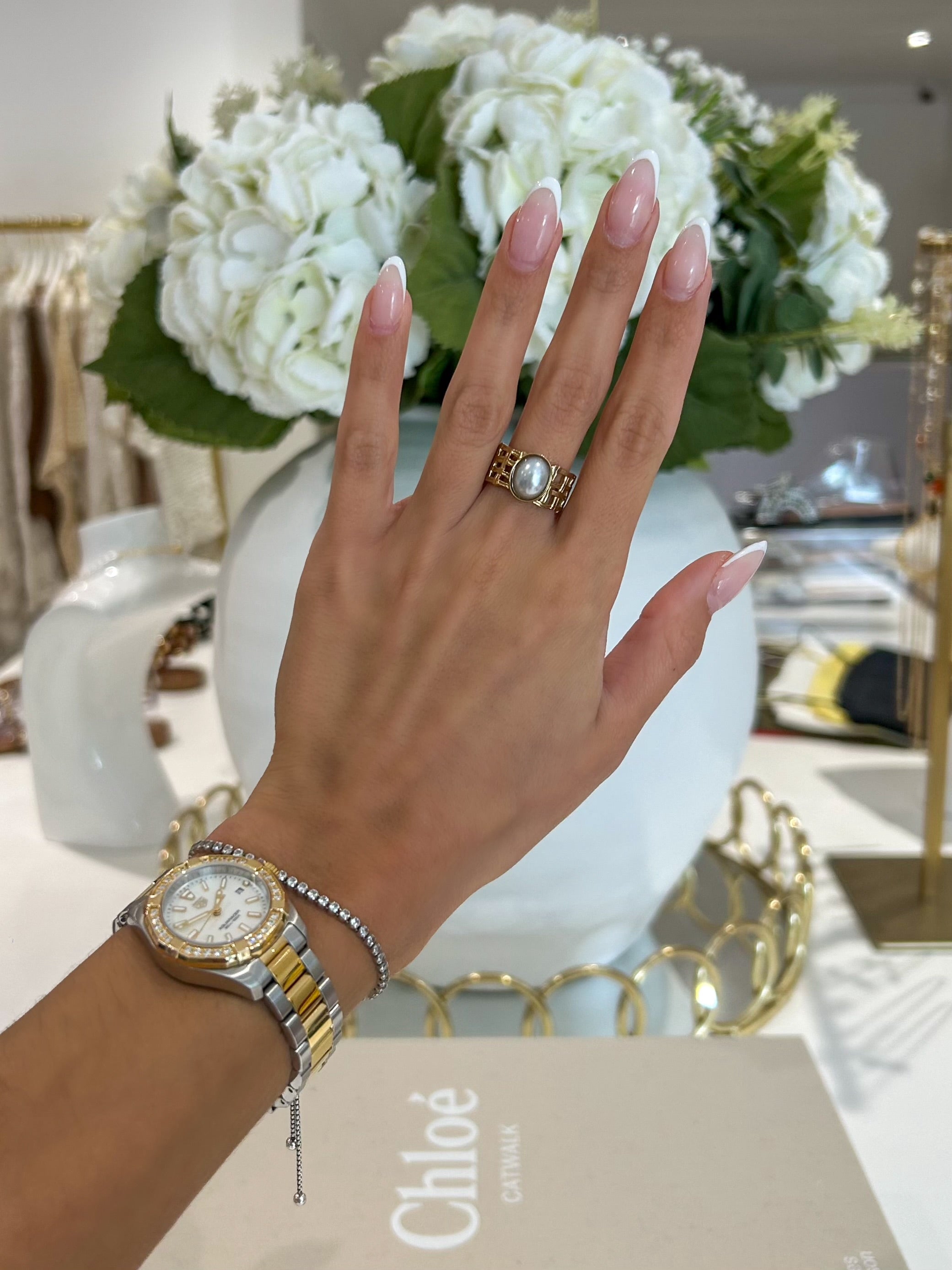 Gold Pearl Ring (19 Styles)