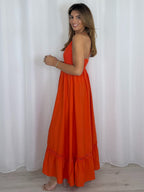 Crochet Top Cross Over Straps Maxi Dress (2 Colours)