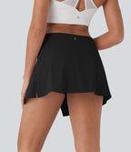 SoftlyZeroTM QuickDry High Waisted Butt Lifting Tie Front 2-in-1 Mini Yoga Skirt with Pocket