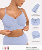 FeelinGirl Women's Wireless Bra Comfort Bralettes No Underwire Unlined Cami Bra Seamless Tshirt Bras Sports Bra Bralette Basic Comfortable Fit Womenswear Everyday Up to 44DD Summervibes