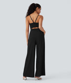 BreezefulTM Wide Leg Quick Dry Casual Slip Jumpsuit with Pockets-Easy Peezy Edition