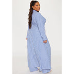 Yacht Trip Stripe Pant Set - White/Blue