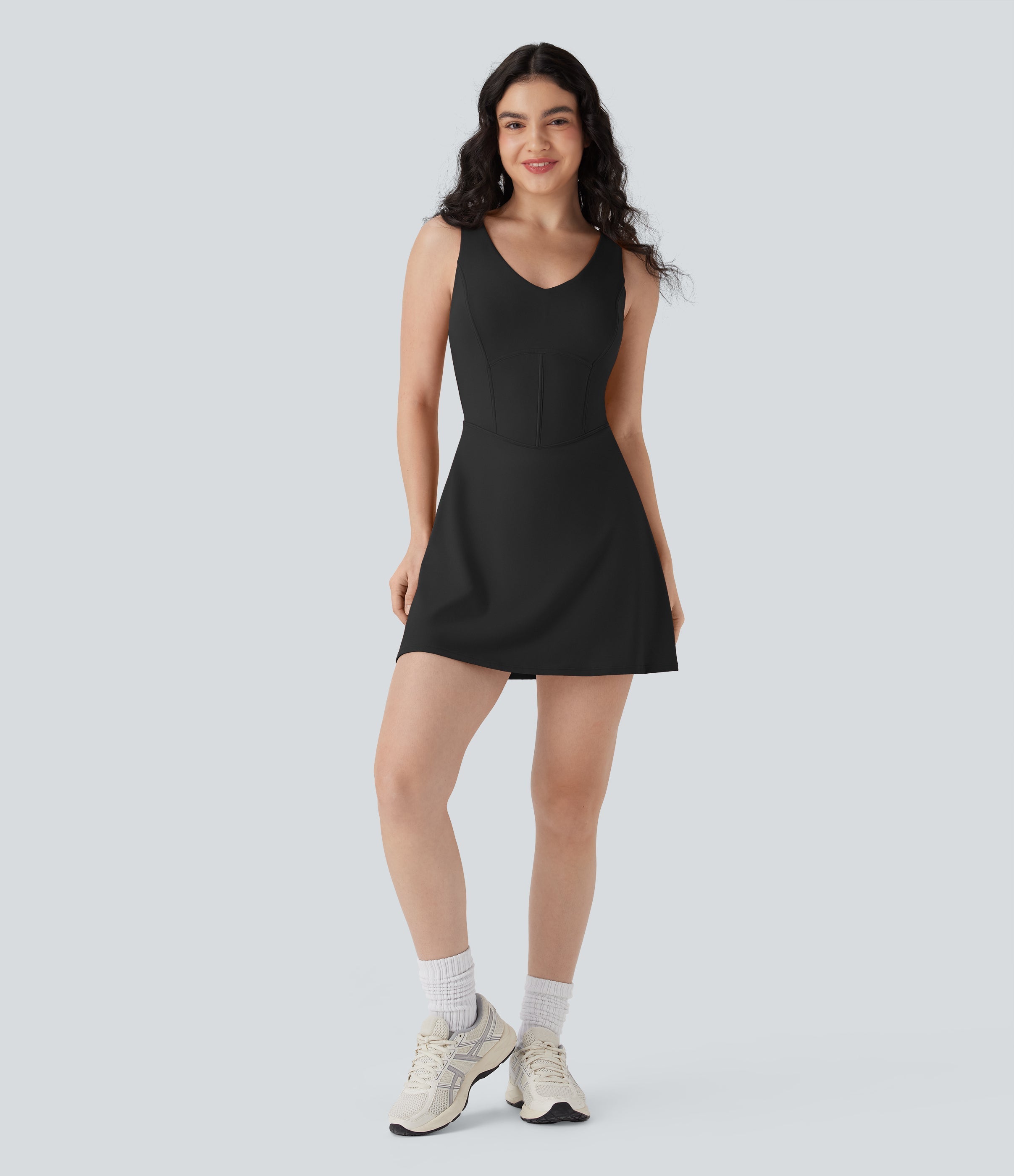 SoftlyZeroTM Airy Corset 2-in-1 Cool Touch Mini Tennis Active Tank Dress with Pockets-Easy Peezy Edition