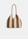 Striped Straw Tote