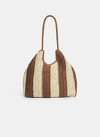 Striped Straw Tote