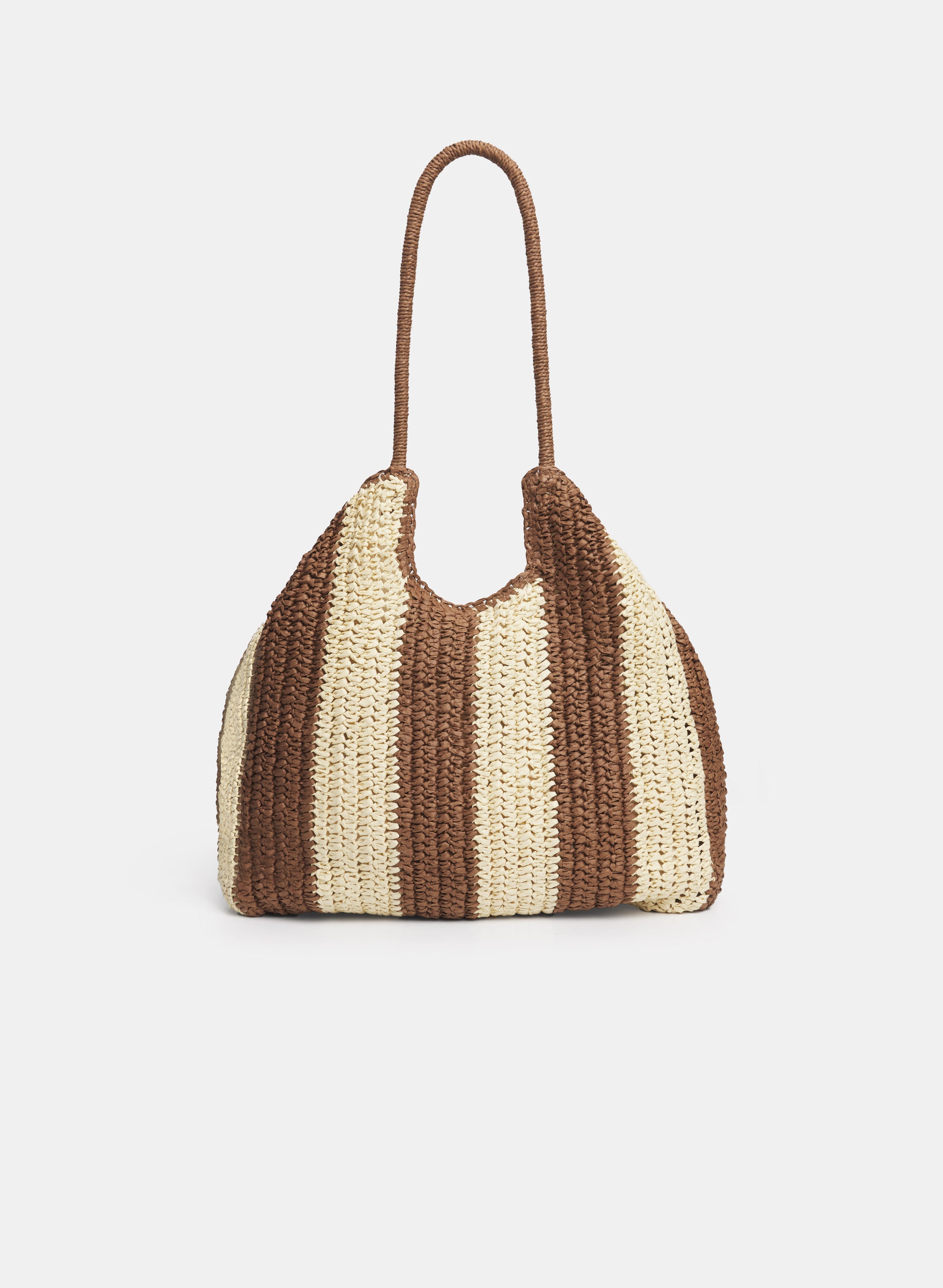 Striped Straw Tote