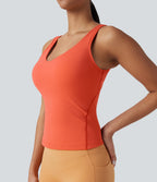 SoftlyZeroTM Plush Padded V Neck Running Tank Top-D/DD/DDD/F Cups