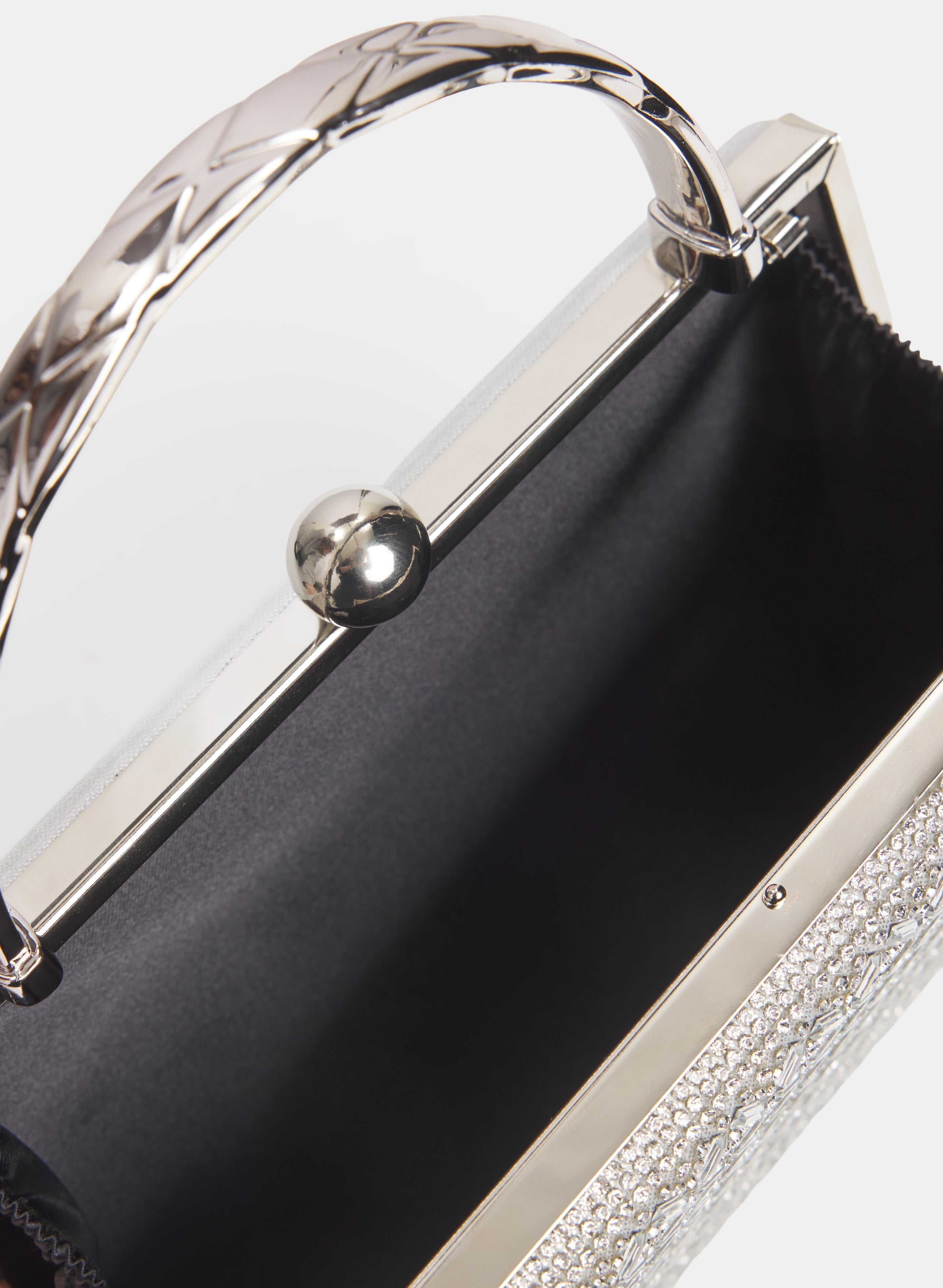 Crystal Embellished Box Clutch