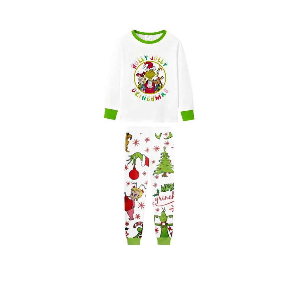 Holiday Family Christmas Pajamas Set With Cute Christmas Pattern Print