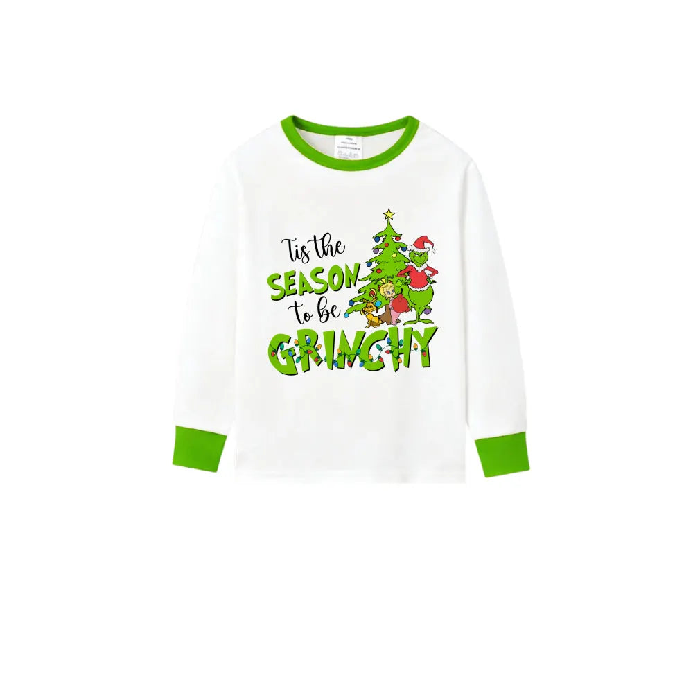 Holiday Family Christmas Pajamas Set With Playful Xmas Character Cartoon Design