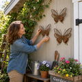 3D Rustic Metal Butterfly Garden Wall Decor – Set of 3