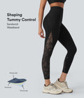 UltraSculptTM SoCinched High Waisted Tummy Control Contrast Lace Shaping Training Leggings with Pockets