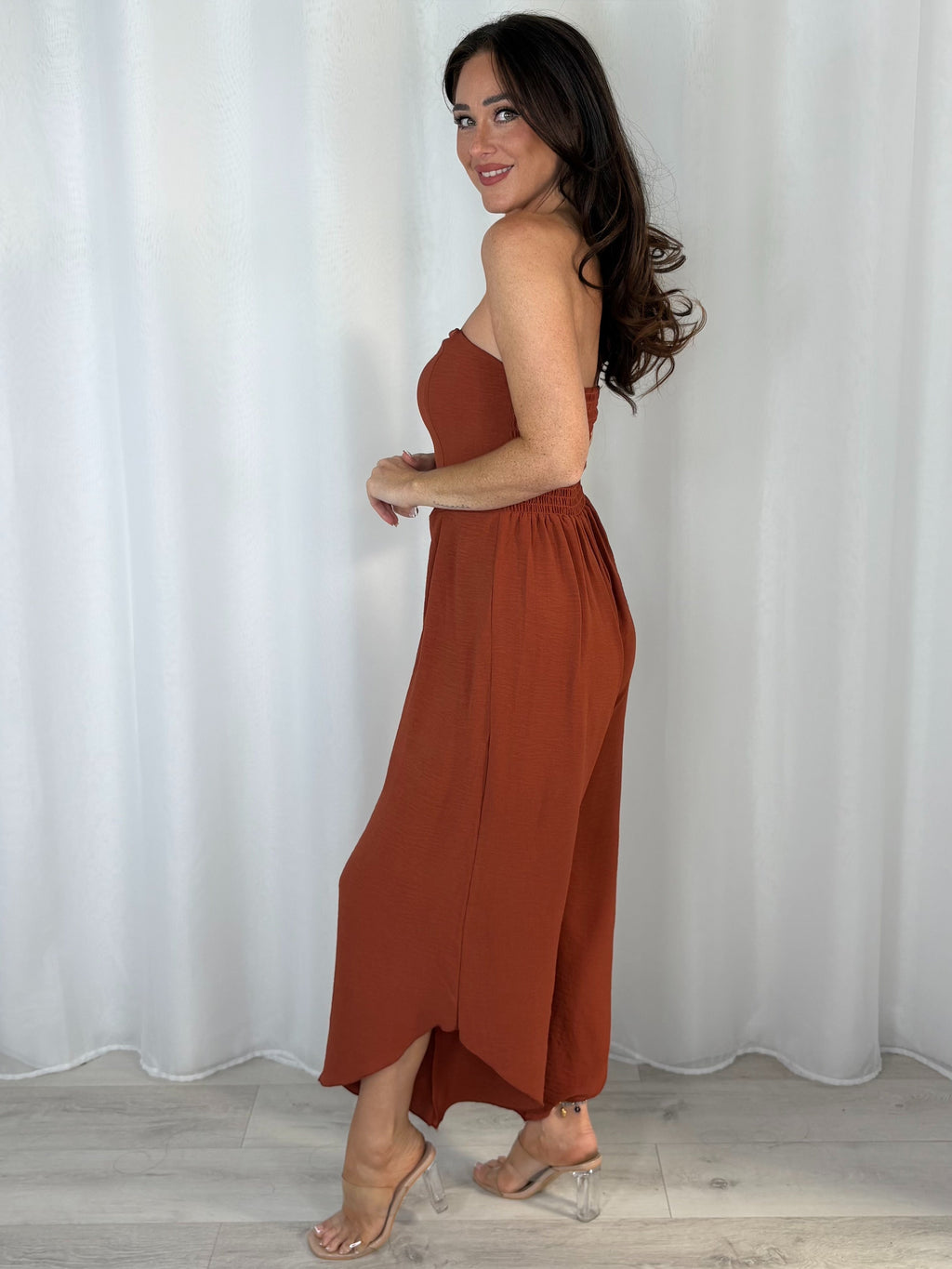 Bandeau Jumpsuit With Tapered Leg (6 Colours)
