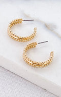 Gold Beaded Hoop Earrings