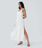 U Neck Flowy Maxi Casual Tank Dress
