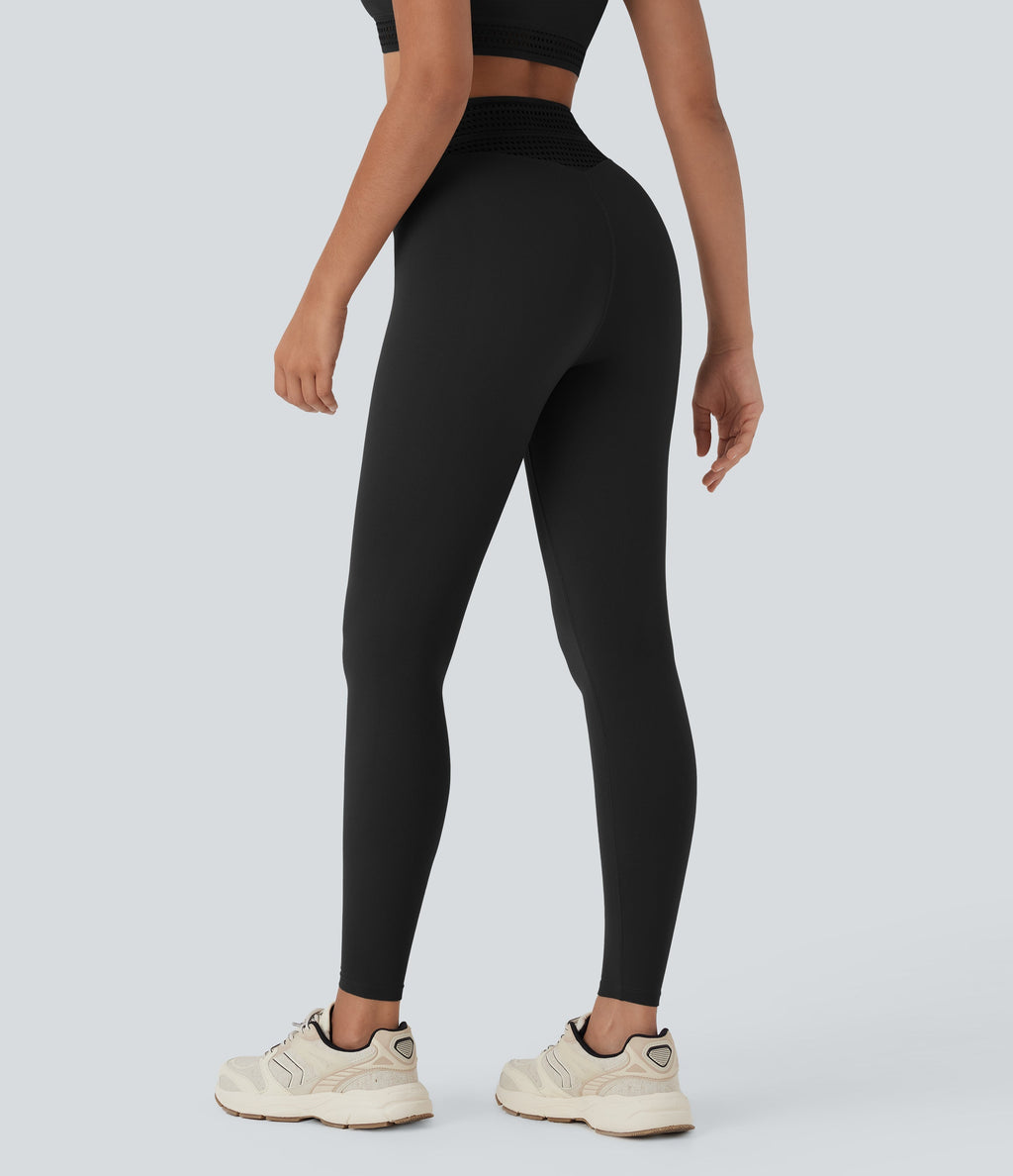 High Waisted Crossover Cut Out Yoga Leggings