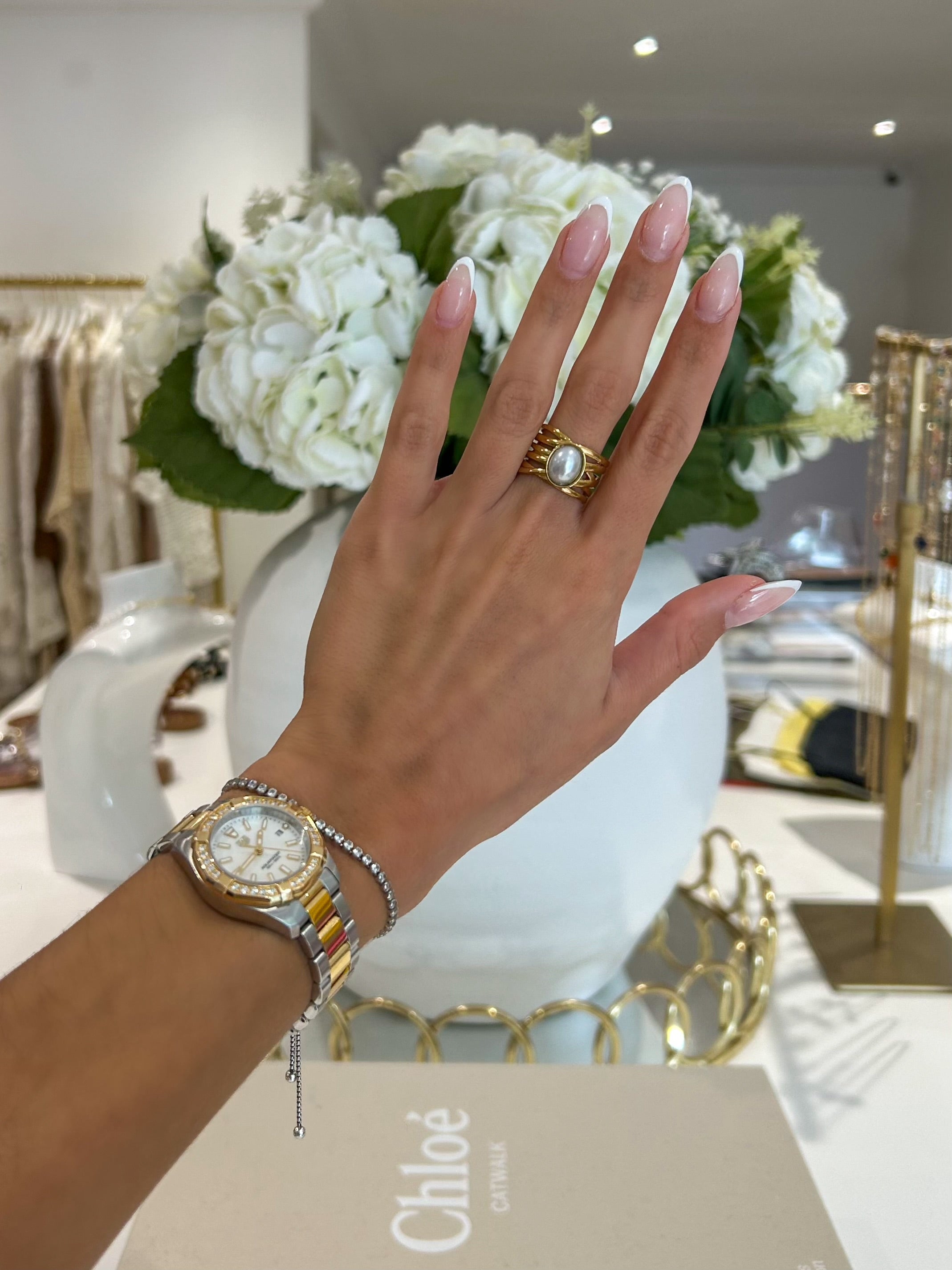 Gold Pearl Ring (19 Styles)
