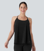 SoftlyZeroTM Airy Halter Draped Cool Touch Yoga Sports Top-D/DD/DDD/F Cups-UPF50+