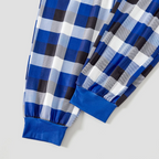 Our Family Chirstmas 2025 Making Memories Together' Letter Print (White) Blue Long Sleeves with Blue&White&Black Plaid Pants Family Matching Pajamas