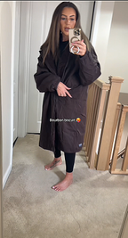 Drying Robe Water Resistant Wind Resistant Changing Soft Sherpa Fleece Lined Oversized Hooded Long Sleeve Coat Jacket