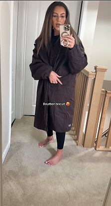 Drying Robe Water Resistant Wind Resistant Changing Soft Sherpa Fleece Lined Oversized Hooded Long Sleeve Coat Jacket
