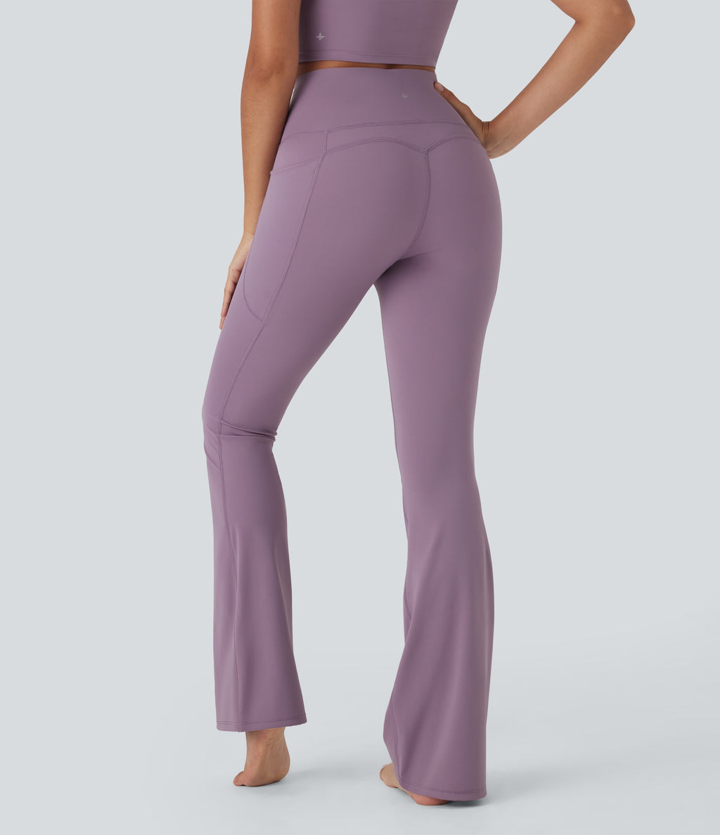 UltraSculptTM Cool Quick Dry SoCinched High Waisted Tummy Control Yoga Bootcut Leggings-UPF 50+ with Pockets