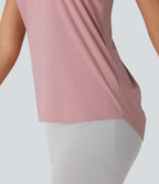 Round Neck High Low Cool Touch Quick Dry Running Tank Top